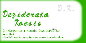 deziderata kocsis business card
